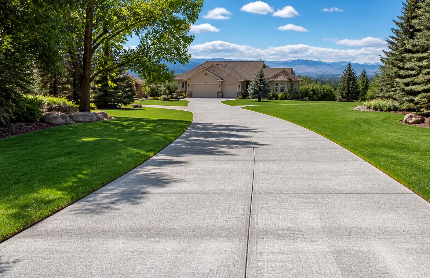 Stable Services crew finishing a concrete driveway in Colorado